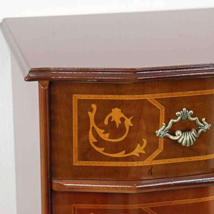 6段チェスト 木製 イタリア 猫脚 象嵌 完成品 チェスト タンス