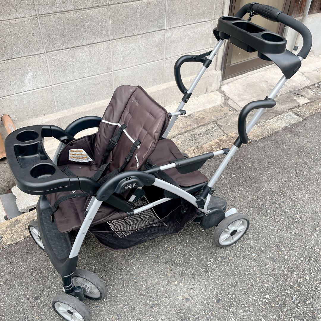 グレコGRACO 2人乗りベビーカー 日よけカバーあり 折りたたみ式