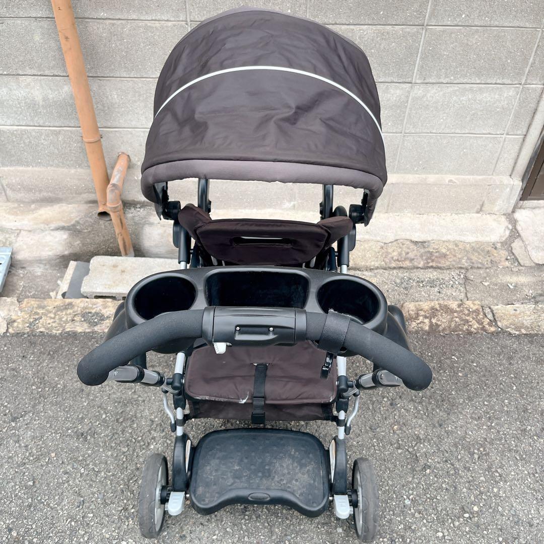 グレコGRACO 2人乗りベビーカー 日よけカバーあり 折りたたみ式