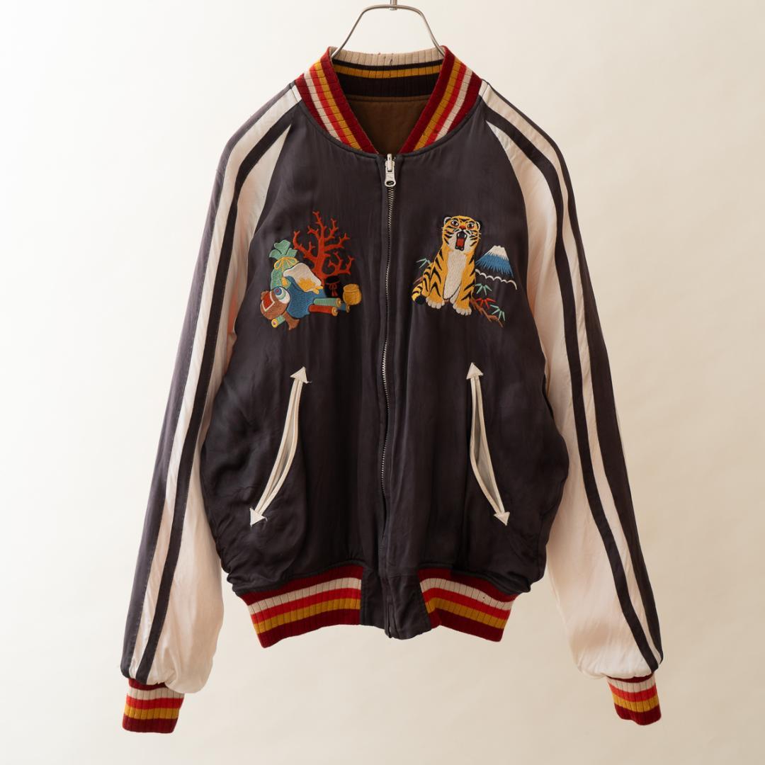 00s Pherrow's フェローズ スカジャン 虎 黒 M ビンテージ古着