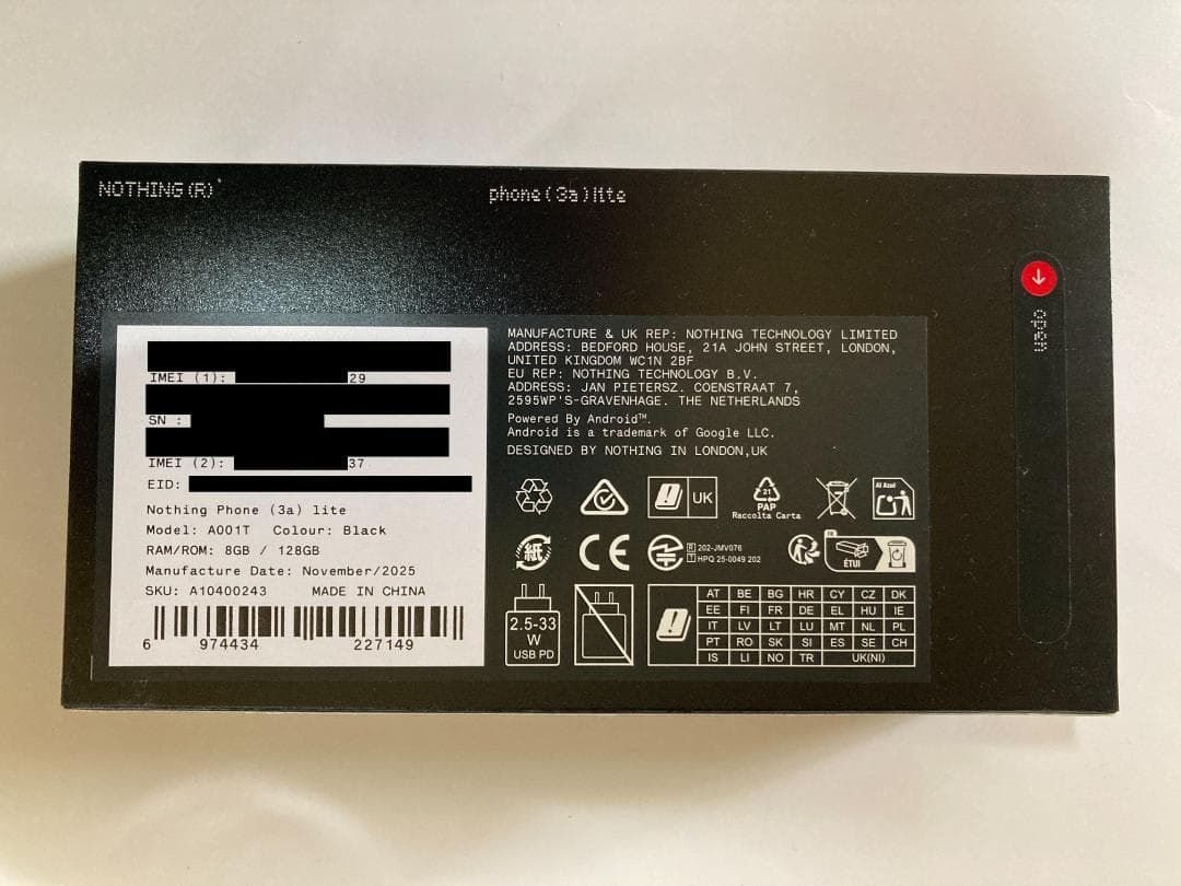 nothing phone (3a) lite【未開封】