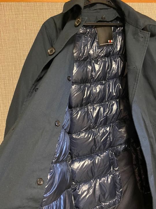 ★パパチン★VAN JAC ダウンライナー付ステンカラーコート ネイビー