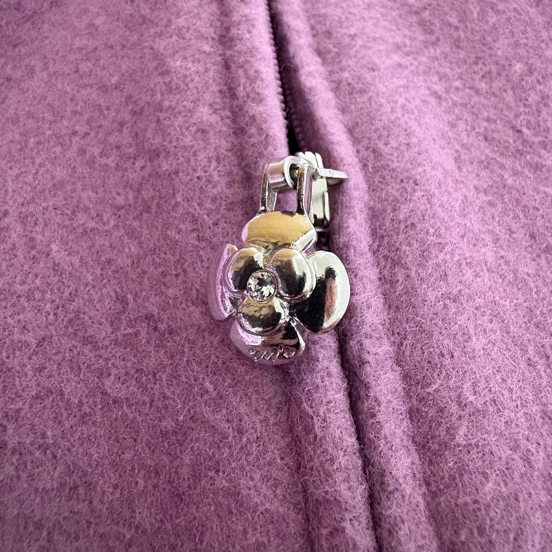 新品 40 リボン エムズグレイシー カメリア ウール コート ピンク バルーン