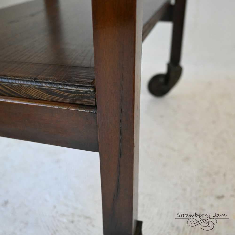 L3501-93 英国アンティーク オーク ワゴン 収納 トローリー イギリス