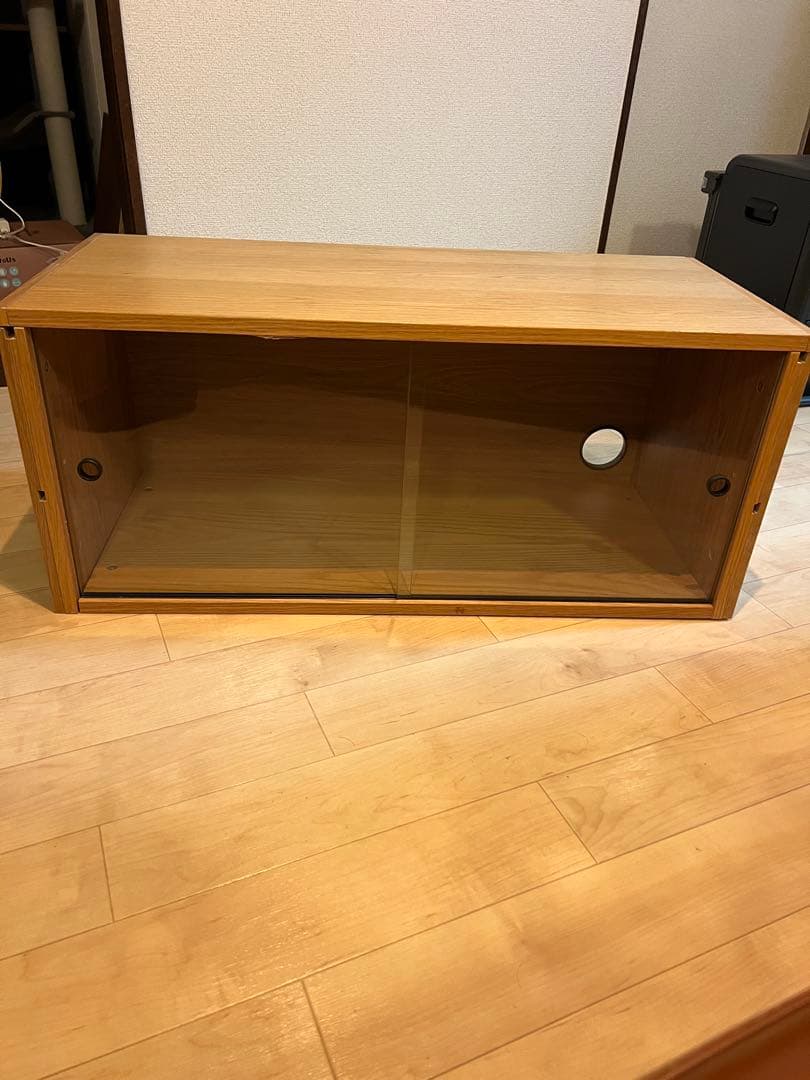 OG&co. スチールユニットシェルフ用・ボックス・ガラス引き戸・オーク材