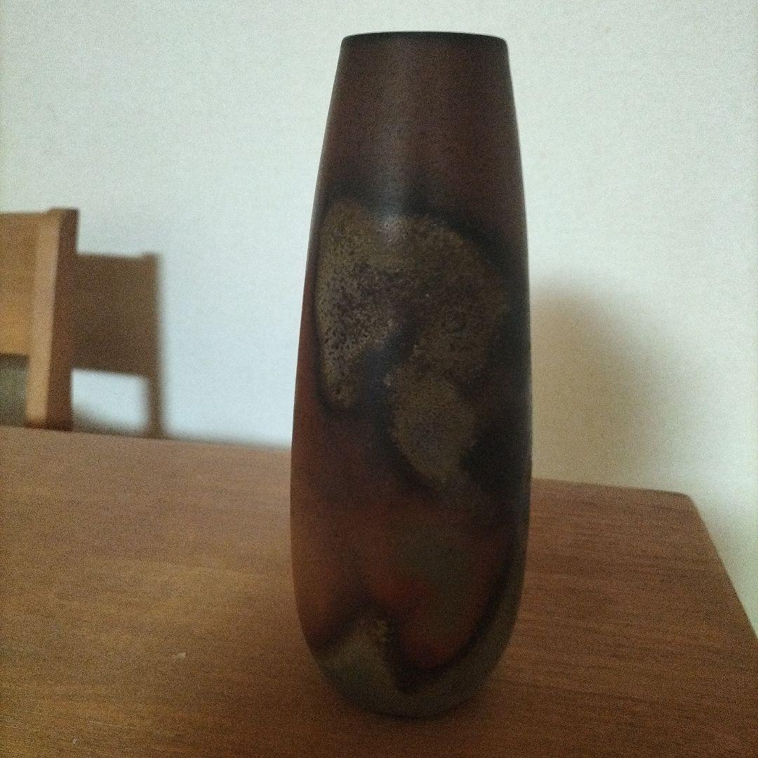 小西陶古作　備前焼　細長い花瓶