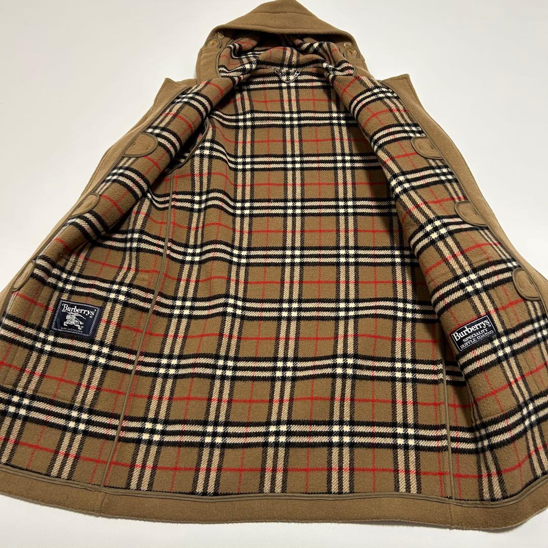 バーバリー 英国製 ダッフルコート フード ノバチェック レディース