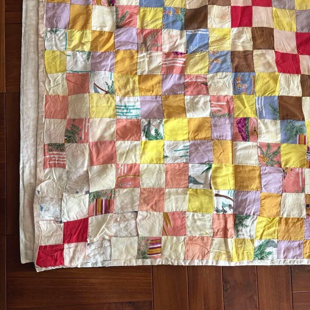 ヴィンテージハワイアンキルト　ラグ