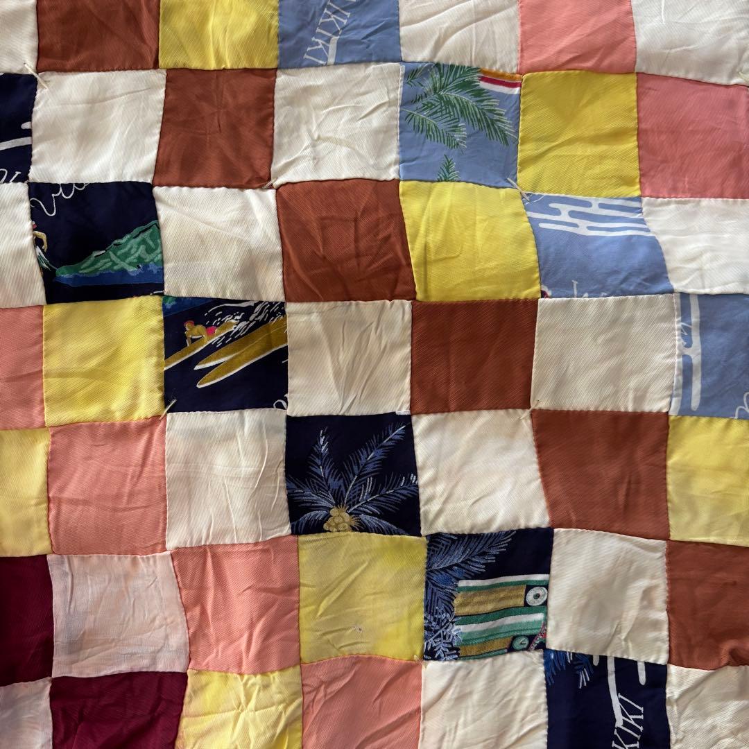 ヴィンテージハワイアンキルト　ラグ