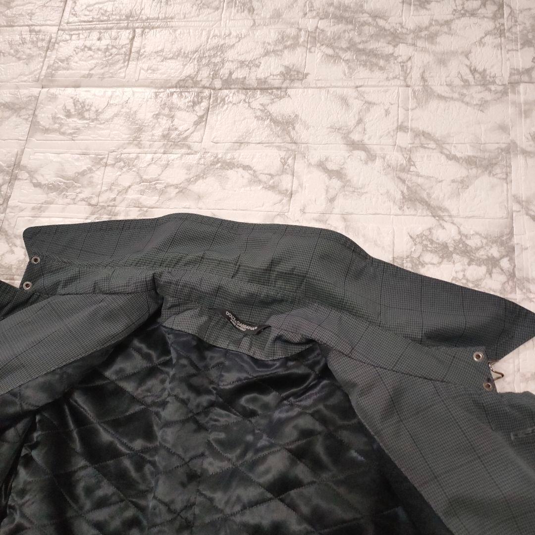 DOLCE&GABBANA　千鳥格子柄トレンチコート　ベルテッド　グレー　44