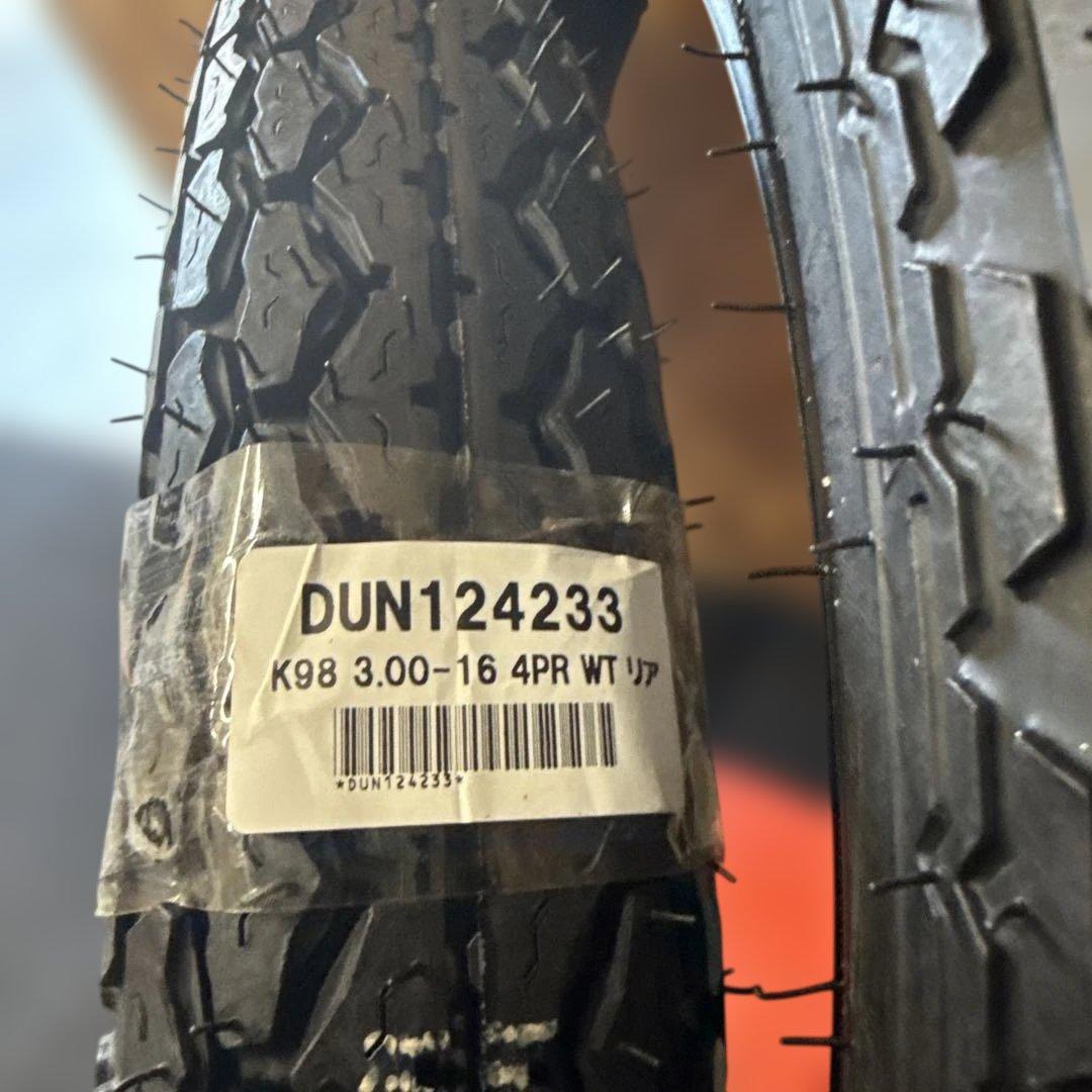 ダンロップ　k98 3.00-16 新品　2本　　送料無料