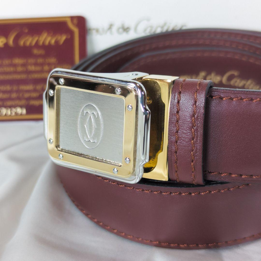 【未使用品】 カルティエ サントスドゥカルティエ ベルト カード 箱付き