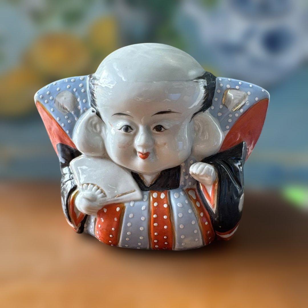 骨董　蔵出し　福助　日本の陶器製福の置物