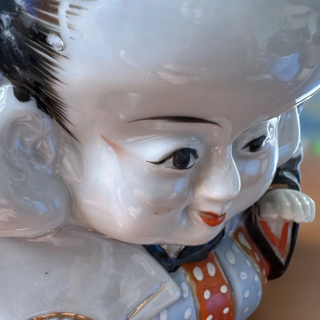 骨董　蔵出し　福助　日本の陶器製福の置物