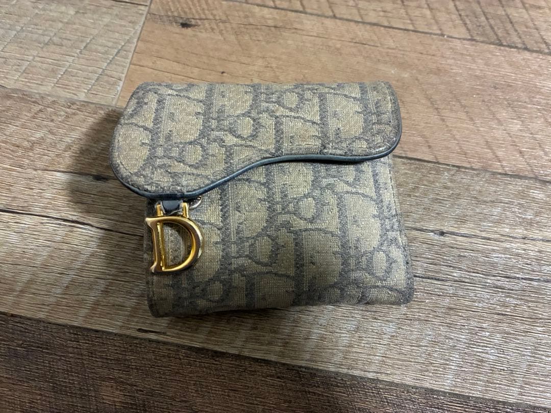 Christian Dior 三つ折り財布 グレー