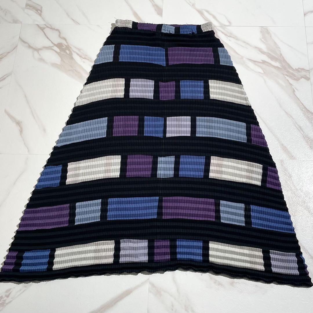 極美品✨ISSEY MIYAKE 変形 段違い プリーツロングスカート フレア