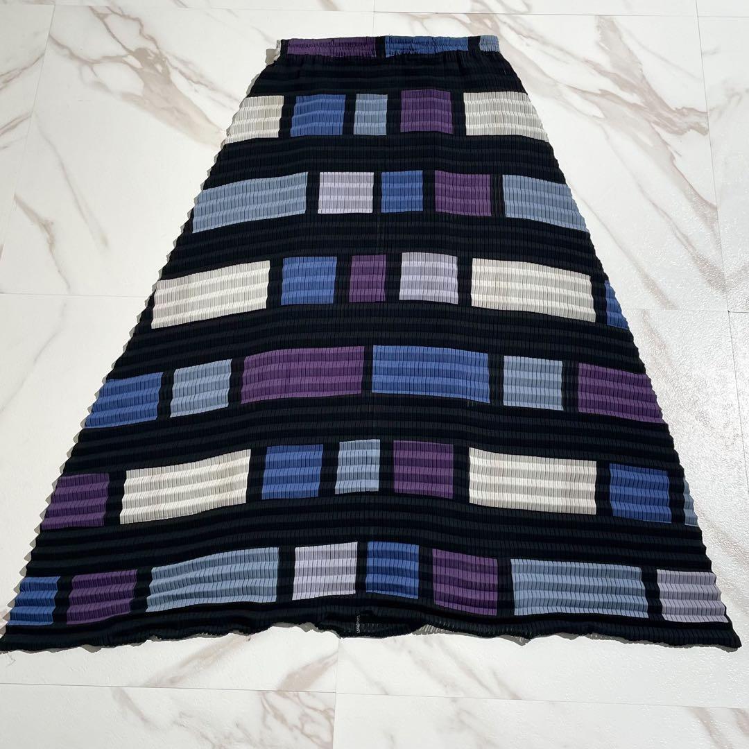 極美品✨ISSEY MIYAKE 変形 段違い プリーツロングスカート フレア
