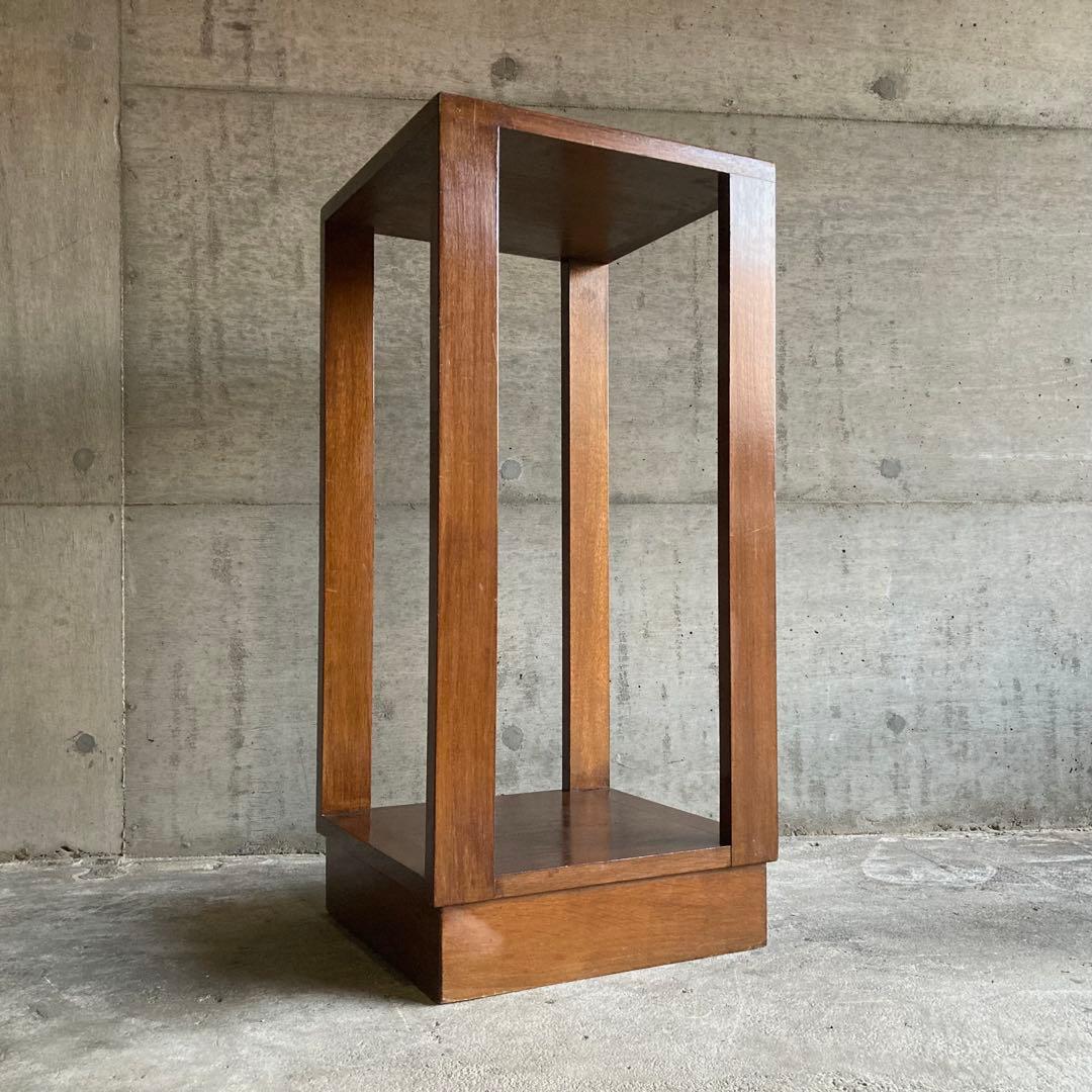 古い味のある飾り台 サイドテーブル 棚 シェルフ ラック スタンド 木製 レトロ