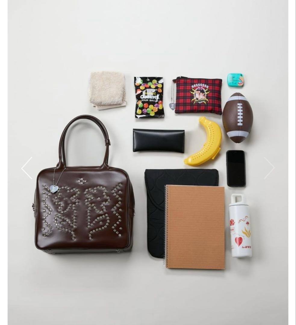 【HEY! Mrs ROSE】Rhinestone Boston ブラウン