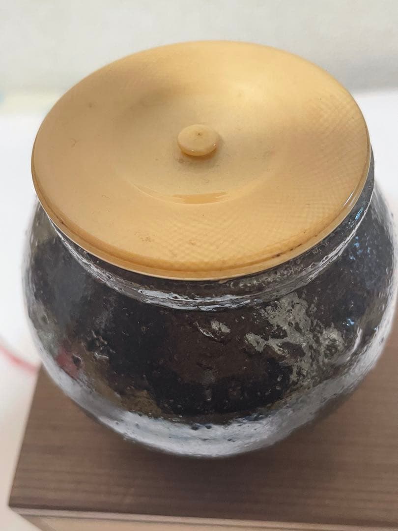 古い茶入　黑釉　茶道具　茶入り　アンティーク