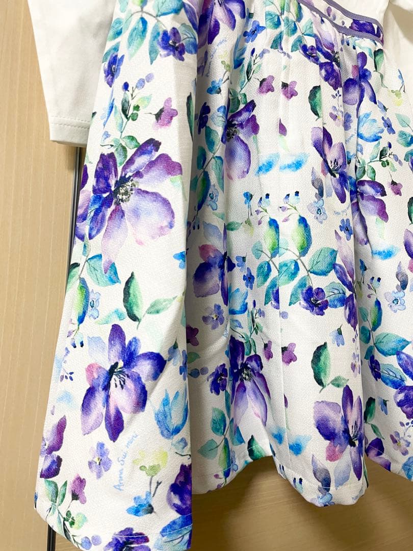 アナスイミニ　ワンピース　紫　花柄　130 入学式　フォーマル　ドレス
