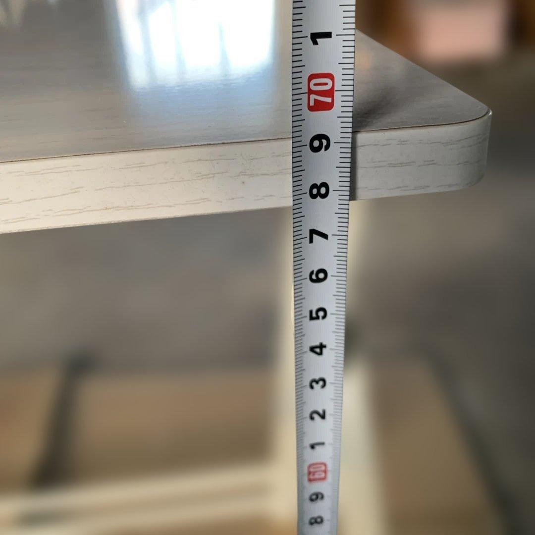 たのメル便　ホワイト折りたたみパソコンデスク 上段棚付き