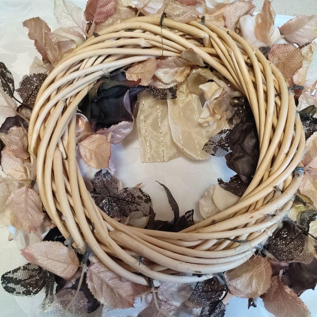 クリスマスリース　大きめ　ローズ　華やか