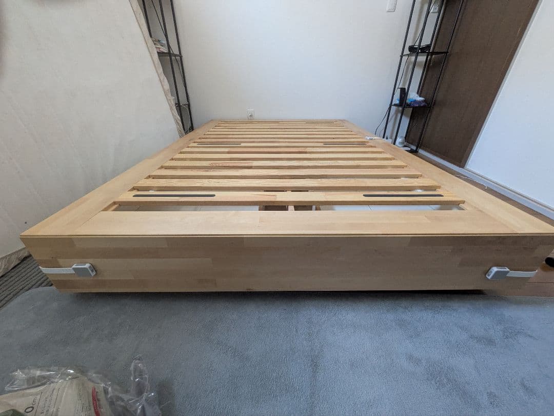 IKEA MANDAL ダブルベッドフレーム 引き出し付き