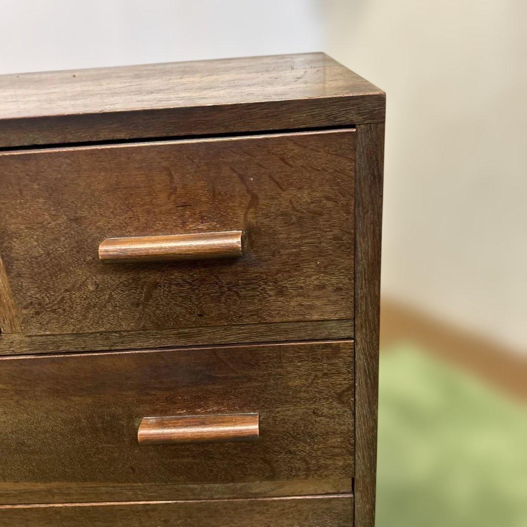 ヴィンテージ　レトロ　ブラウン　木製　チェスト 5引き出し