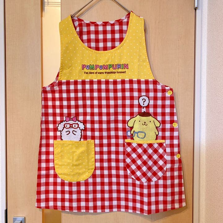 保育士エプロン　ポムポムプリン