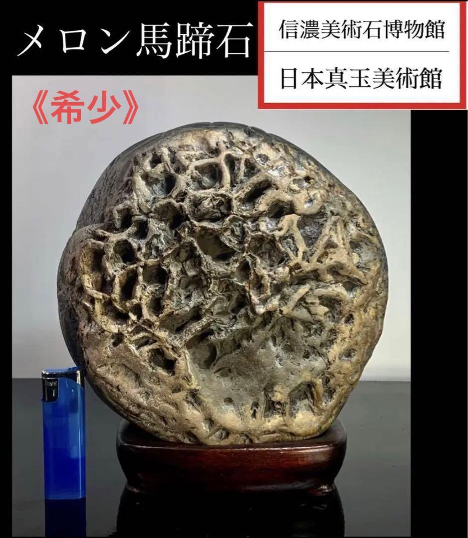 4190 メロン馬蹄石 盆栽骨董盆石鑑賞石観賞石中国古玩古美術太湖石山水景石