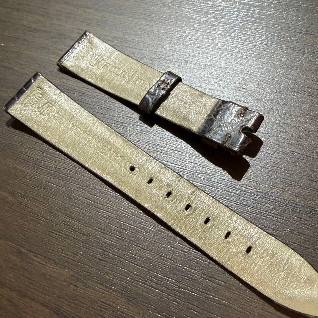 ロレックス ROLEX クロコダイル アリゲーターベルト 18mmミリ18/14