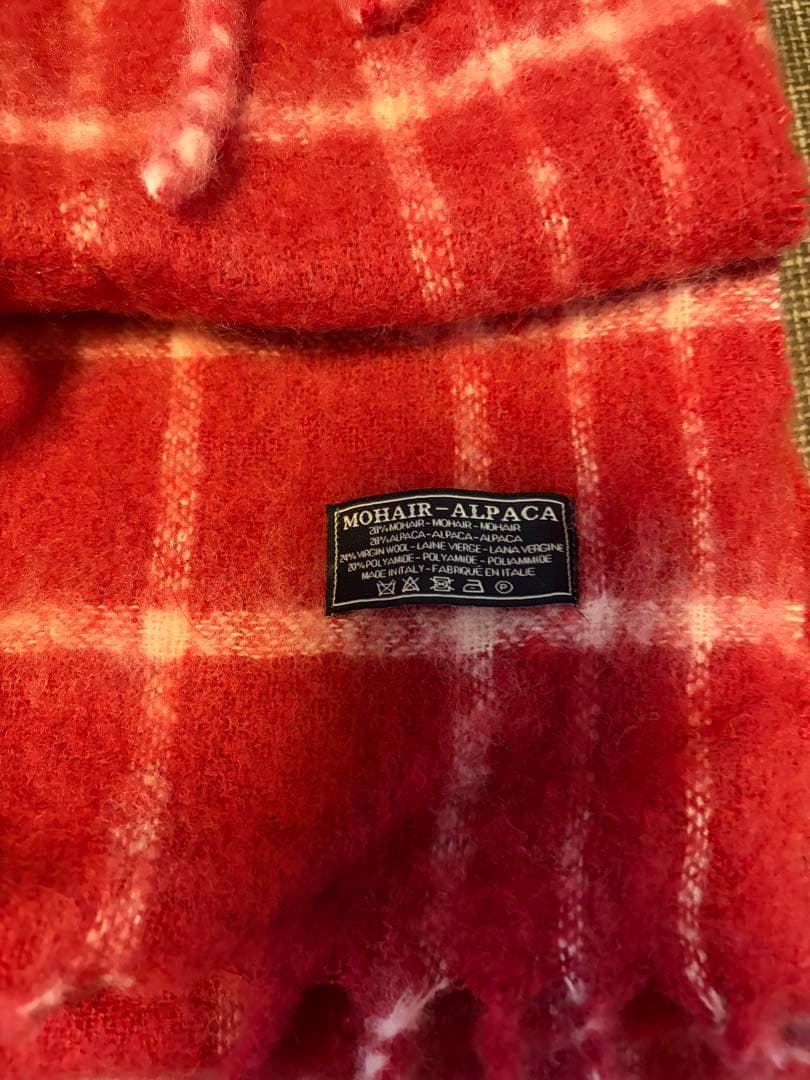 JACQUEMUS 赤 チェック柄 ストール　マフラー