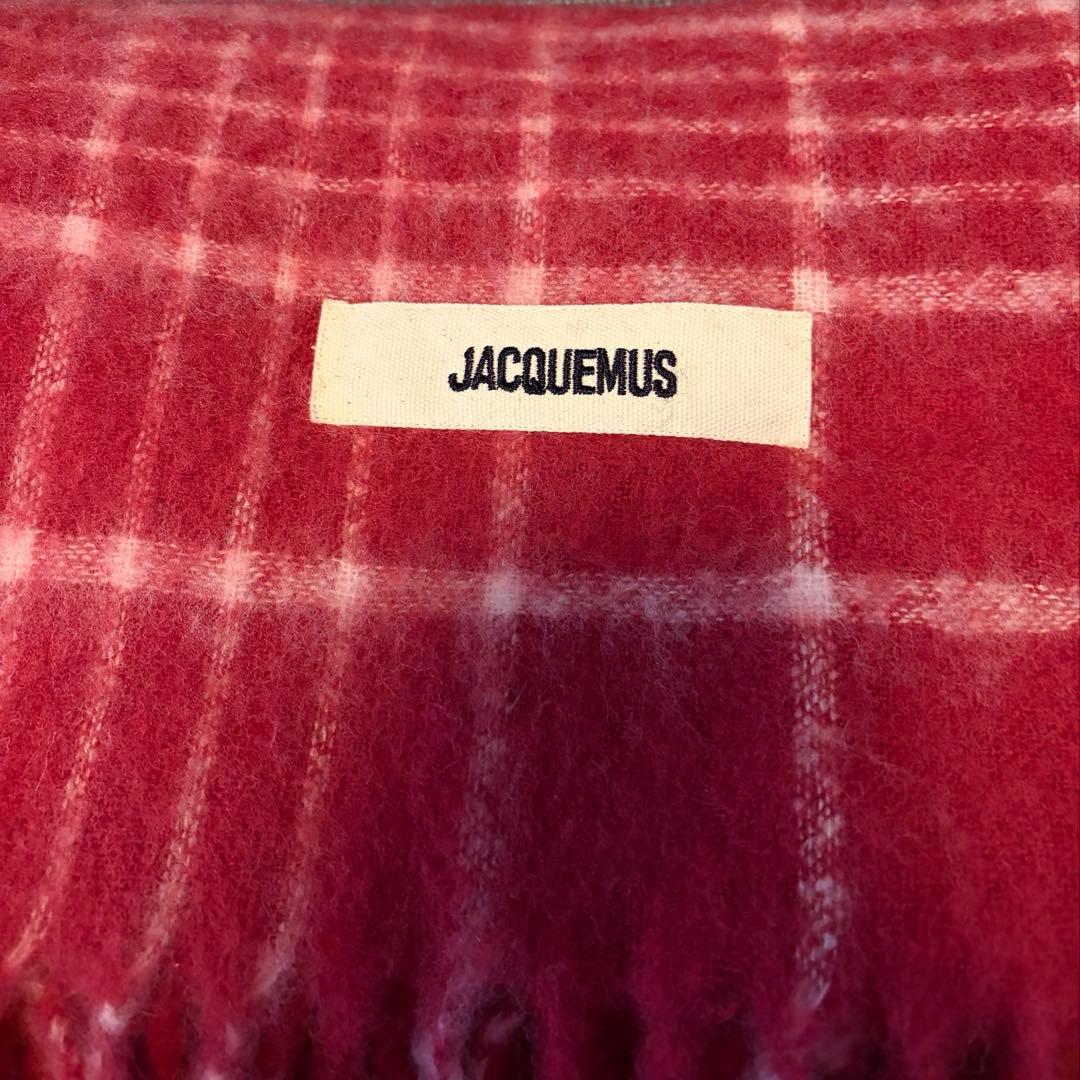 JACQUEMUS 赤 チェック柄 ストール　マフラー
