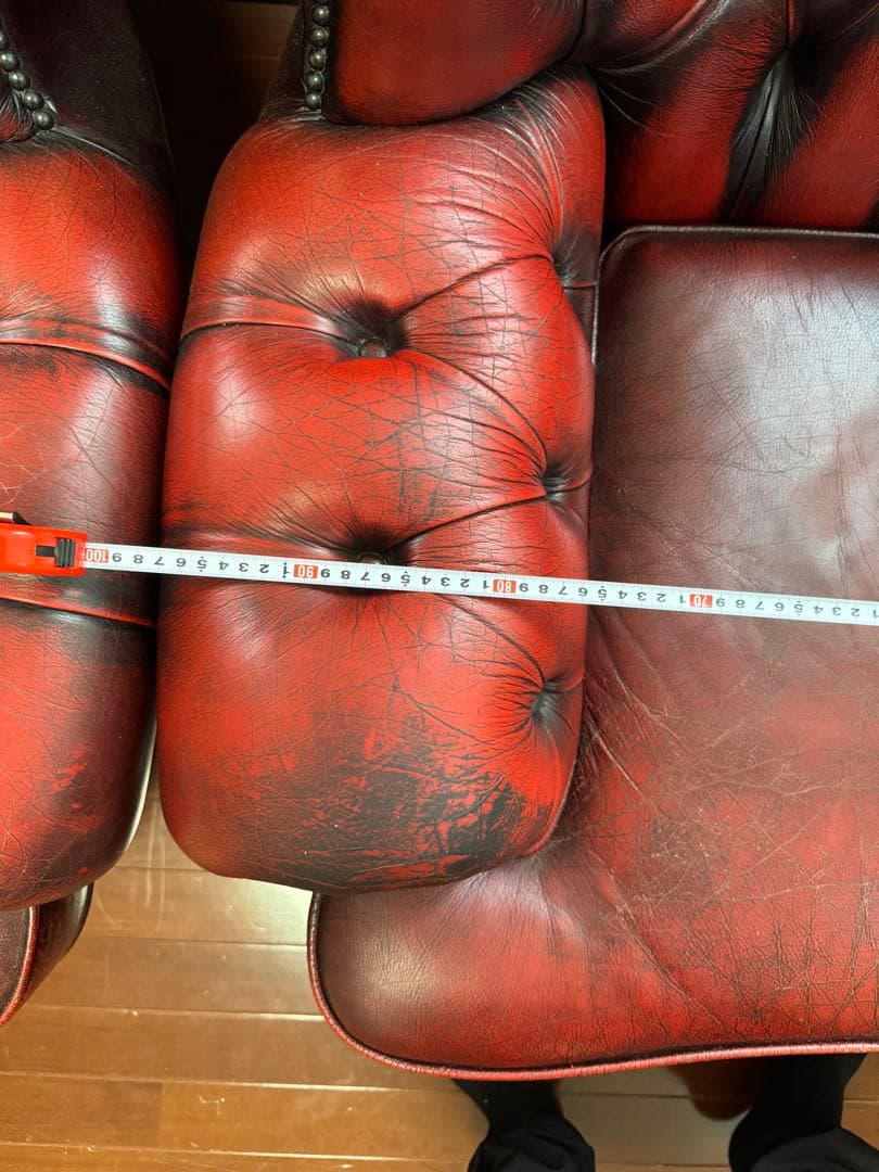 英国チェスターフィールドソファ　本革一人掛け