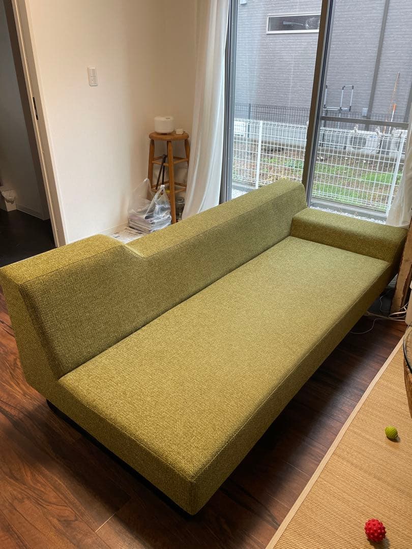 フランネルソファ　シエスタ　３人掛け　ソファベッド　グリーン　緑