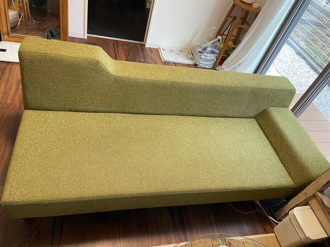 フランネルソファ　シエスタ　３人掛け　ソファベッド　グリーン　緑