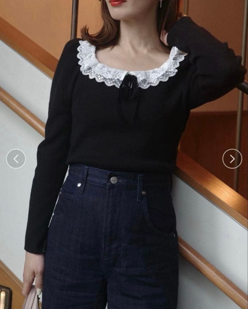 新品未使用　スナイデル　フリルネックニットプルオーバー