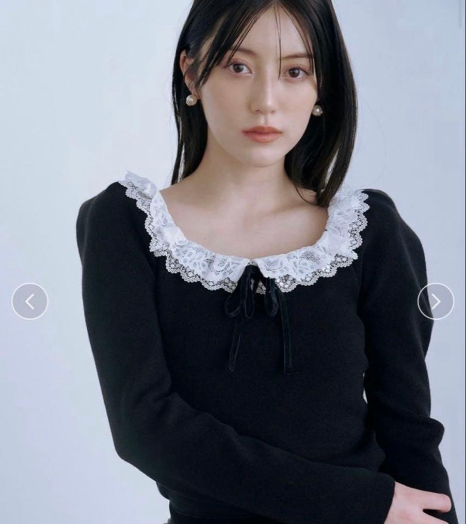 新品未使用　スナイデル　フリルネックニットプルオーバー