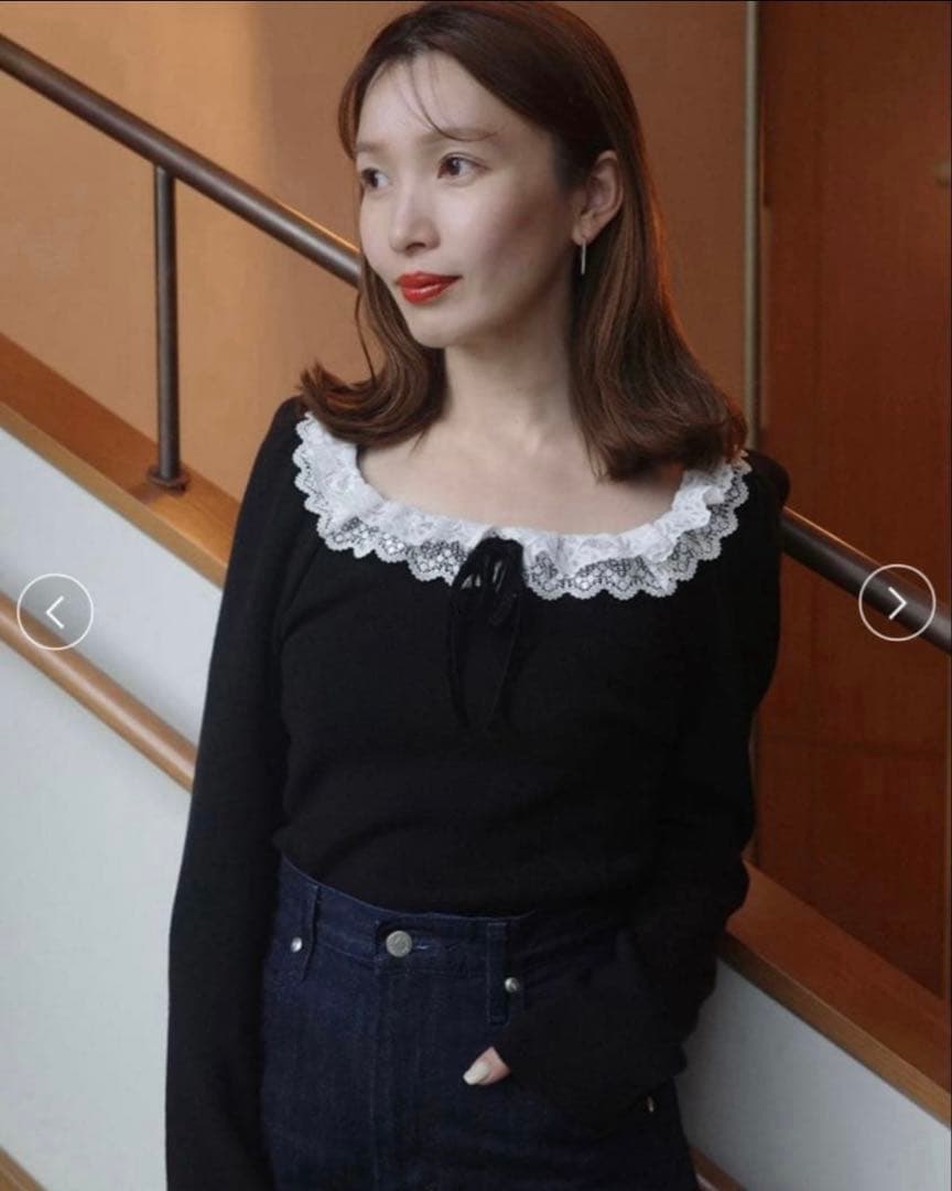 新品未使用　スナイデル　フリルネックニットプルオーバー