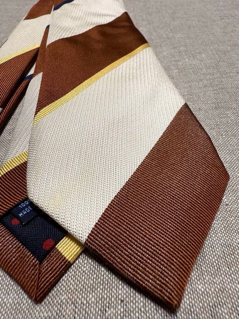 FRANCO BASSI／フランコバッシ／ブロックストライプ／ブラウン／ベージュ