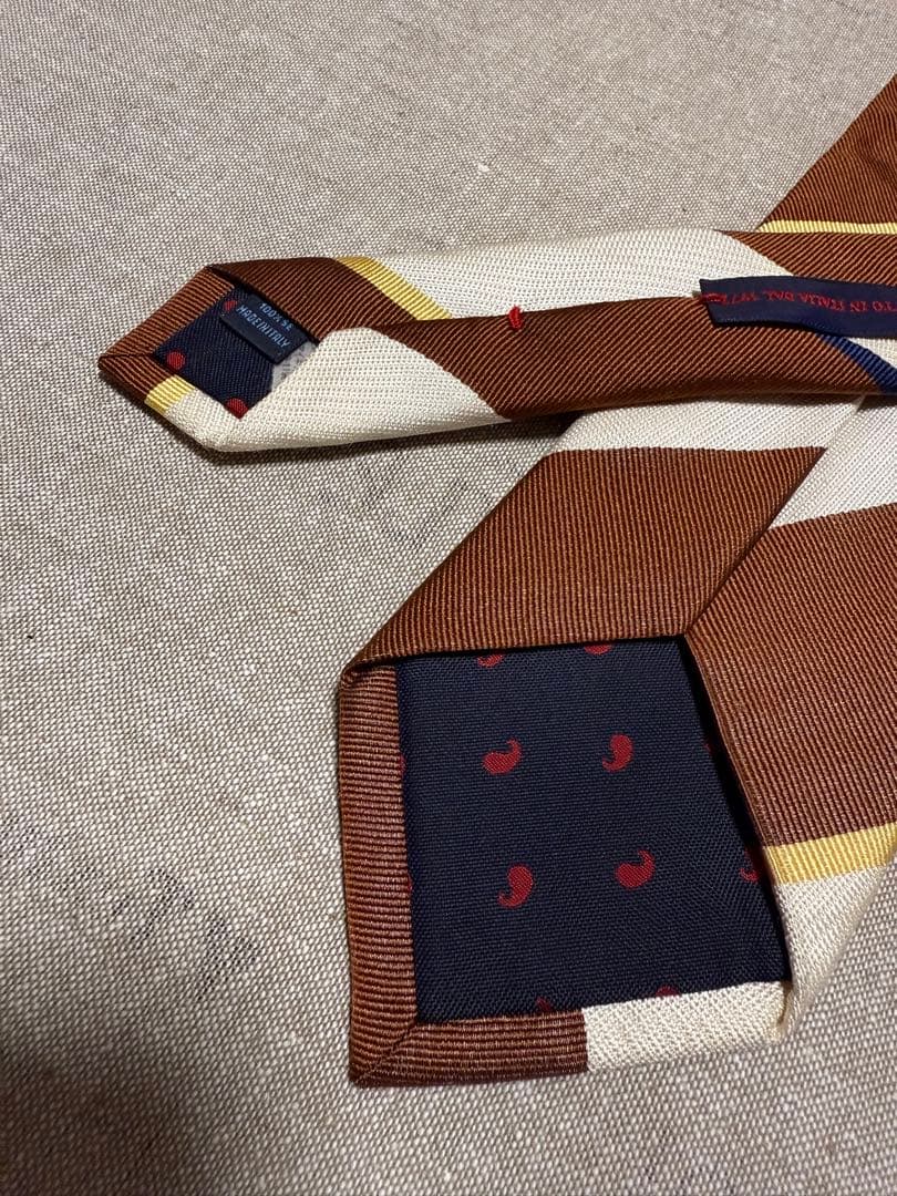 FRANCO BASSI／フランコバッシ／ブロックストライプ／ブラウン／ベージュ