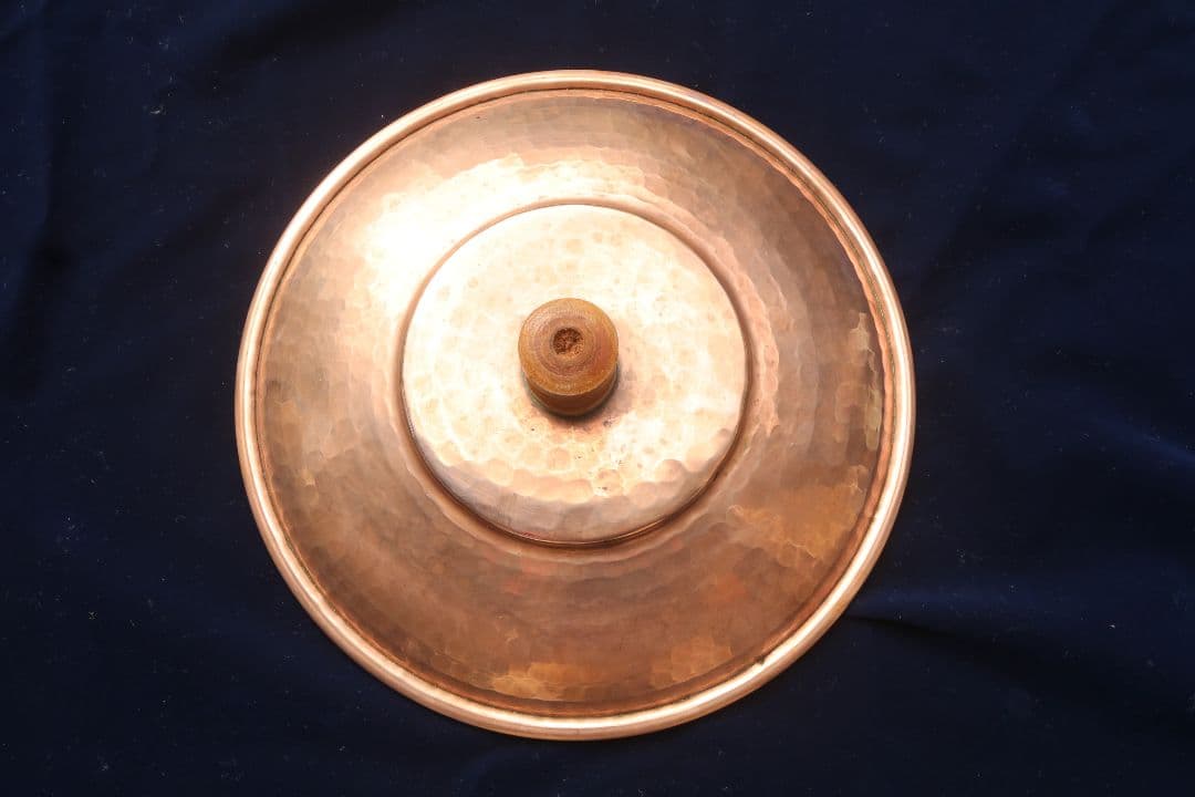 メキシコ　銅製 両手鍋 直径約25cm 木製ハンドル付き　値下げ