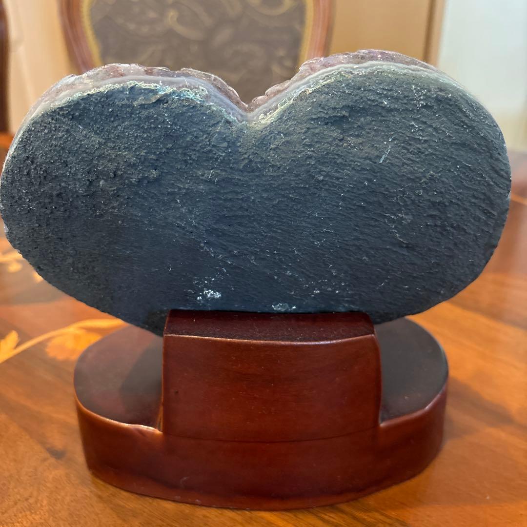 アメジスト♡ビックハート♡キラキラ天然石♡専用台座付き