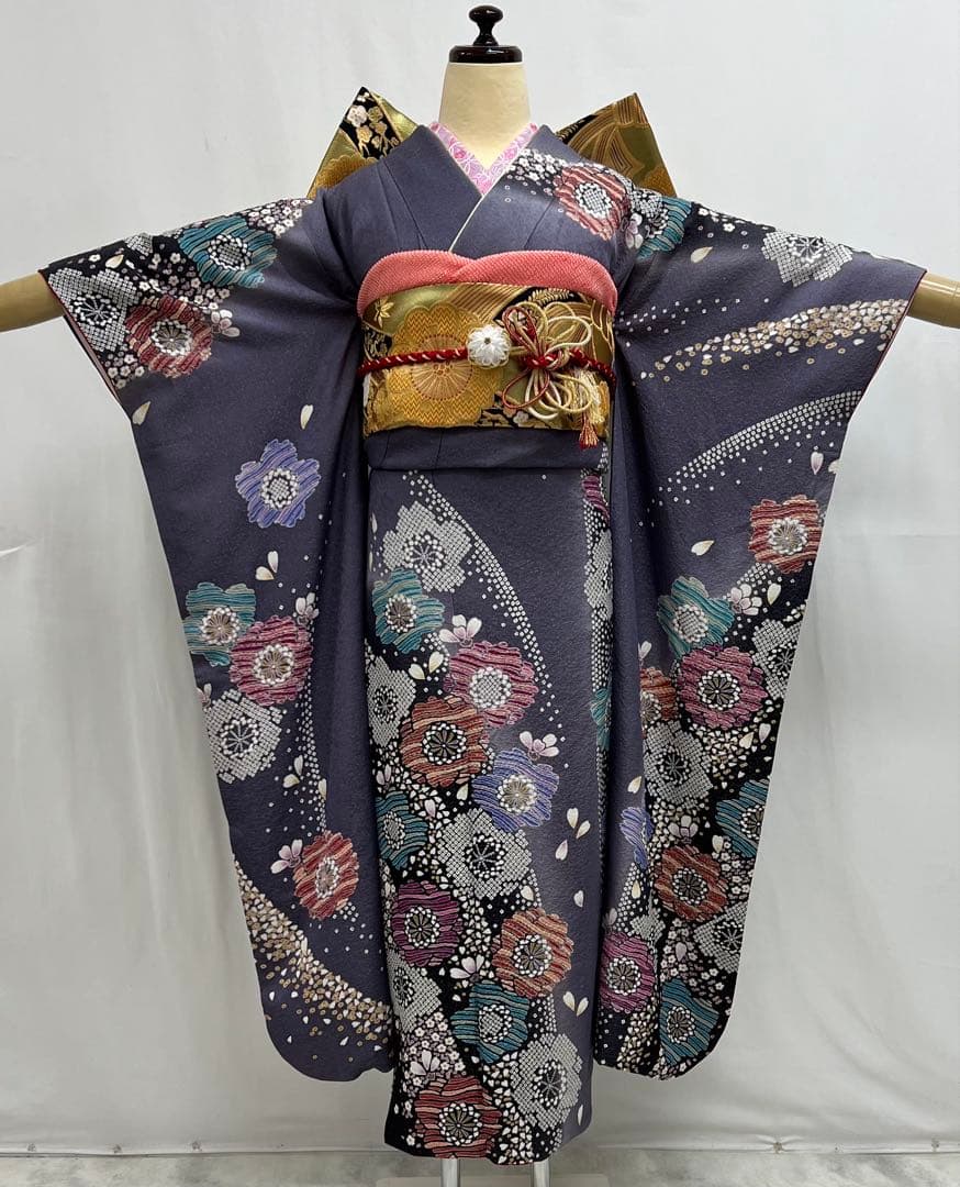振り袖　フルセット　別誂長襦袢　成人式　金彩加工　銀通し　ますいわ屋扱い　597