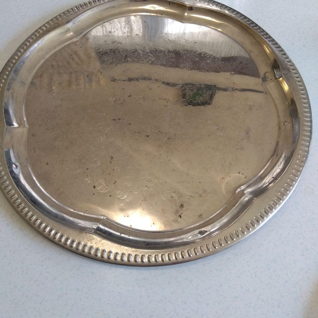 ステンレスパーティー大皿 6枚セット 　丸型4枚　楕円型　2枚エレガント