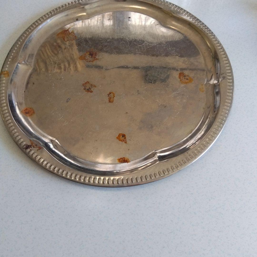 ステンレスパーティー大皿 6枚セット 　丸型4枚　楕円型　2枚エレガント