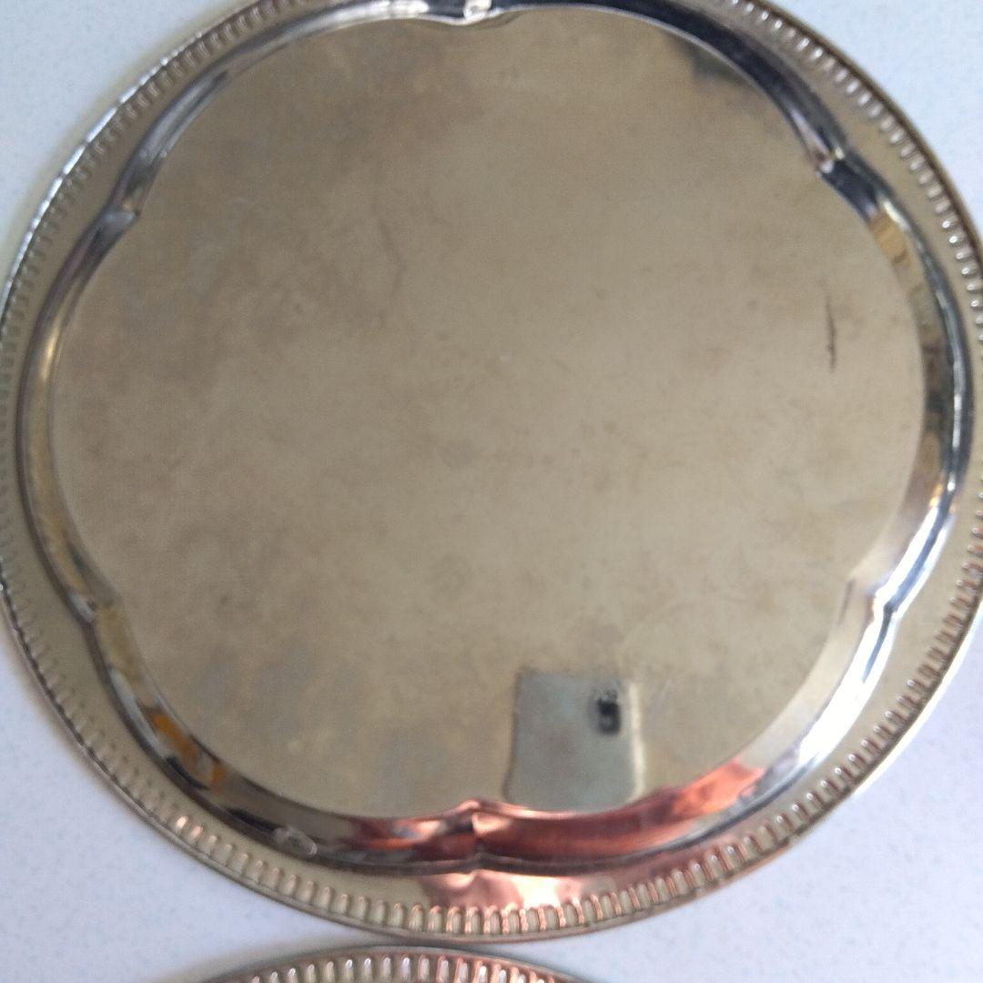 ステンレスパーティー大皿 6枚セット 　丸型4枚　楕円型　2枚エレガント