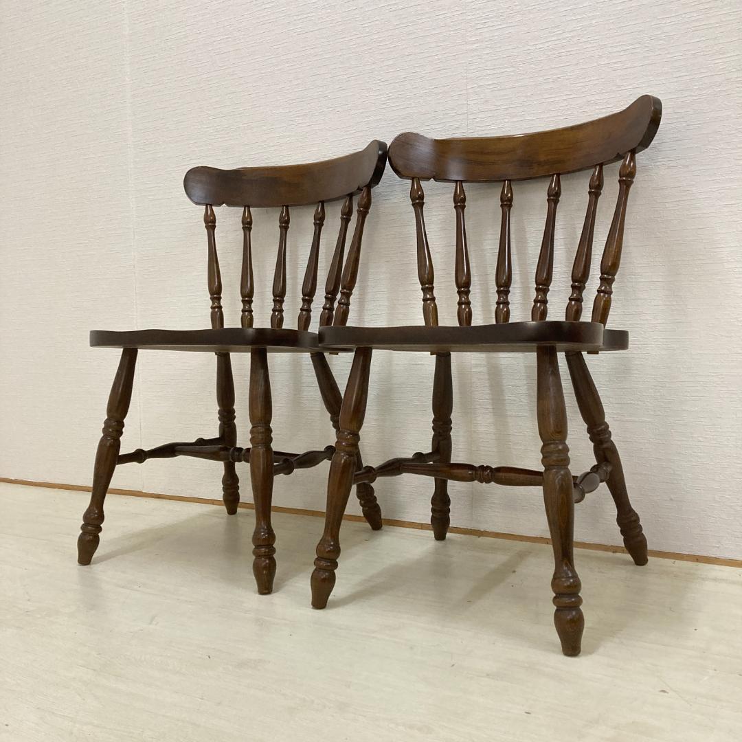 【柏木工】ダイニングチェア　 ウィンザーチェア 木製　椅子　２脚セット