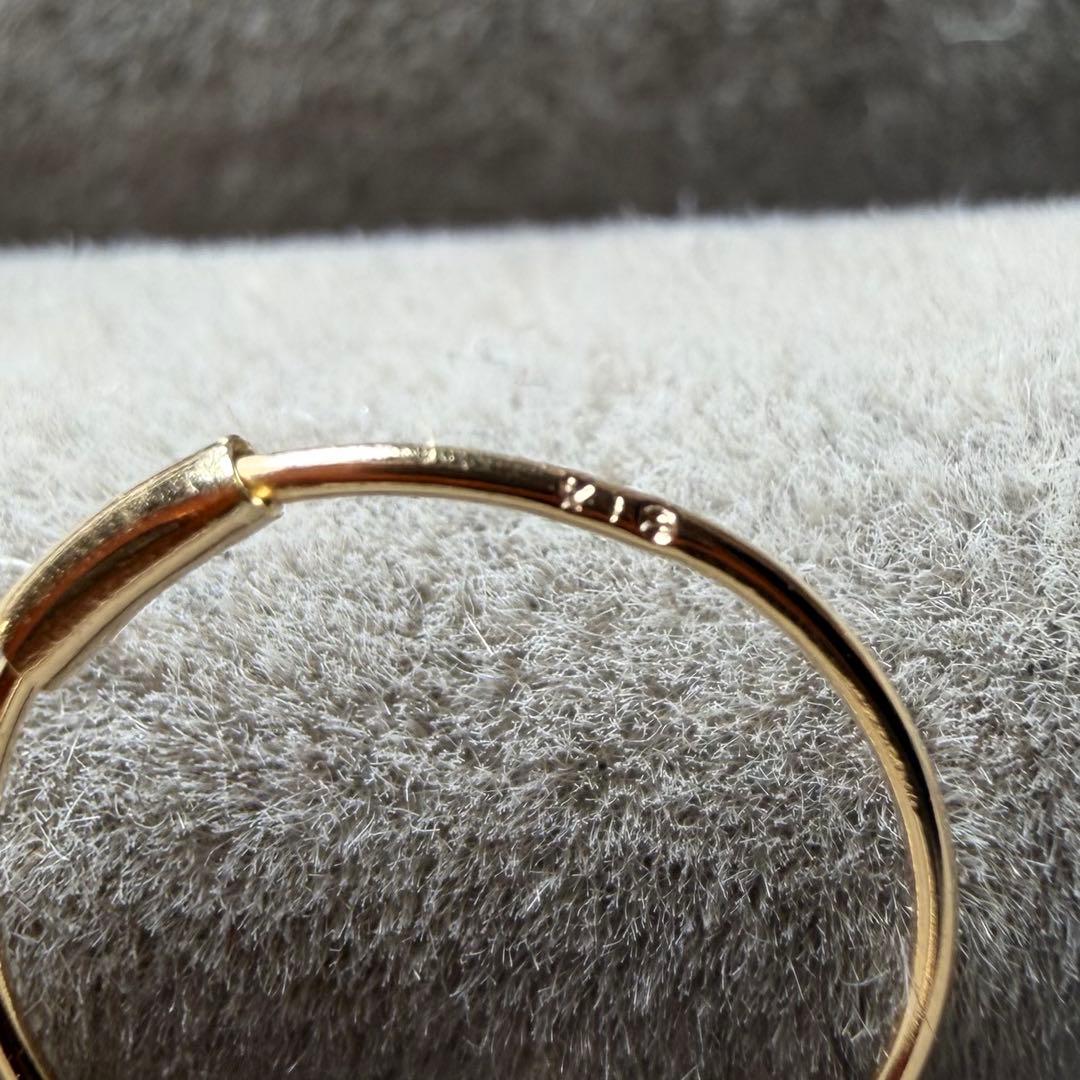 【未使用品】K18YG フープピアス、刻印あり